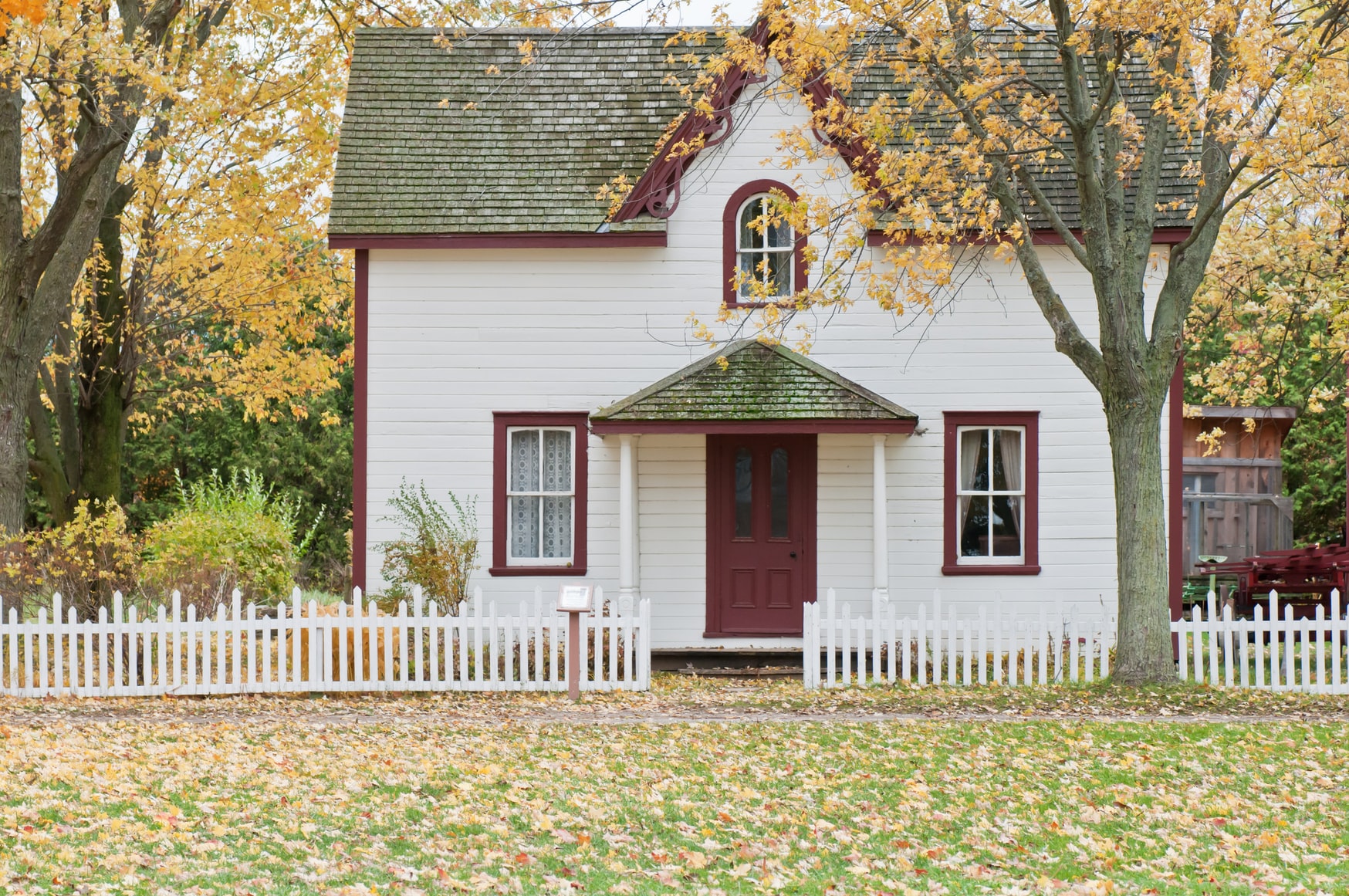 quaint house in autumn