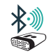 Transparent EEG amplifier icon with bluetooth