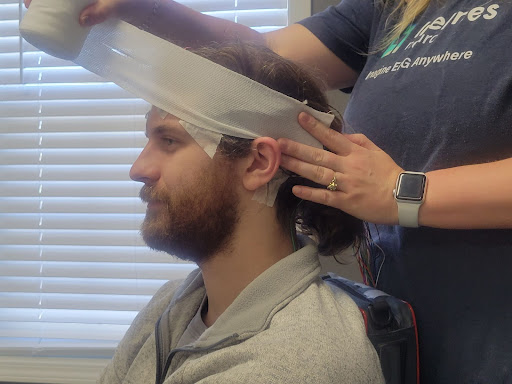 EEG head wrap step 1