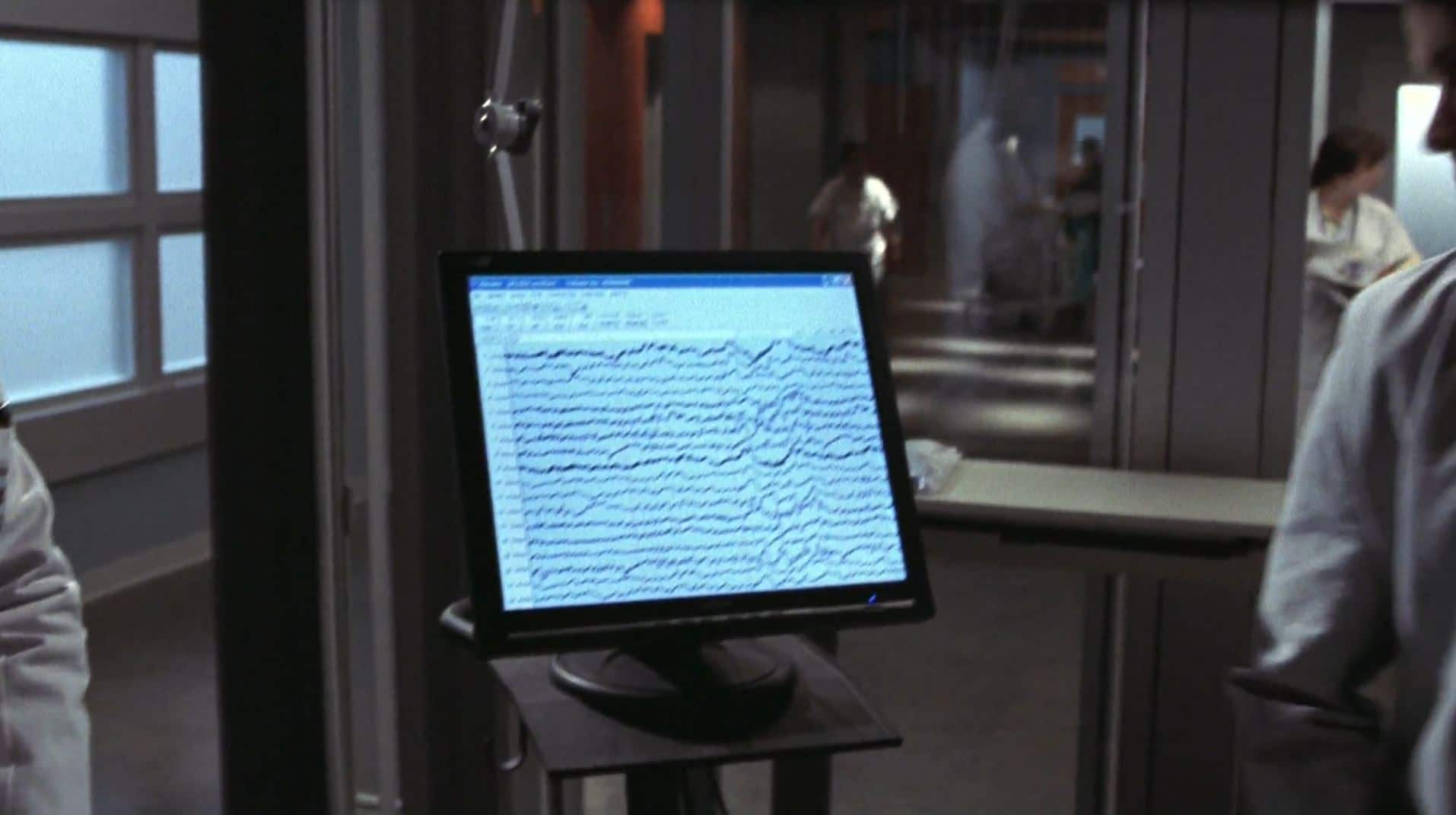 EEG software displayed on a mobile cart