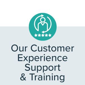 our customers experience support and training page button